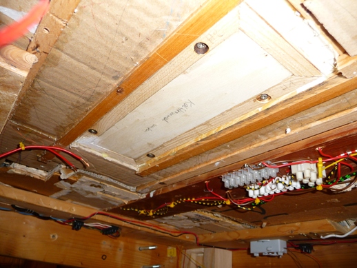 der Trommelunterbau von unten gesehen